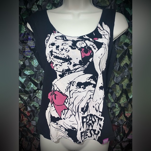 Retro Creep Street limited edition Girly Zombie top in Black - Picture 1 of 4